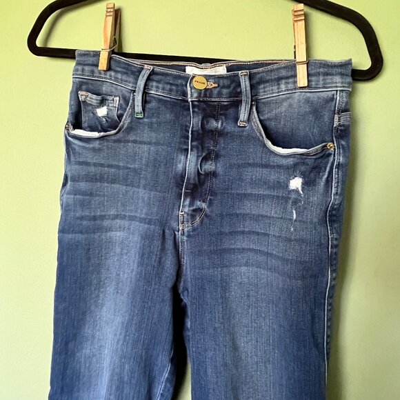 $168 FRAME Le Sylvie Slender Straight Ankle Jeans Cropped Size 27 - Picture 4 of 9